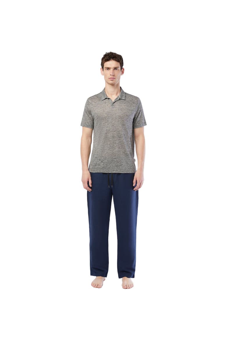 Shaun Linen Polo, Main, color, HEATHER GREY