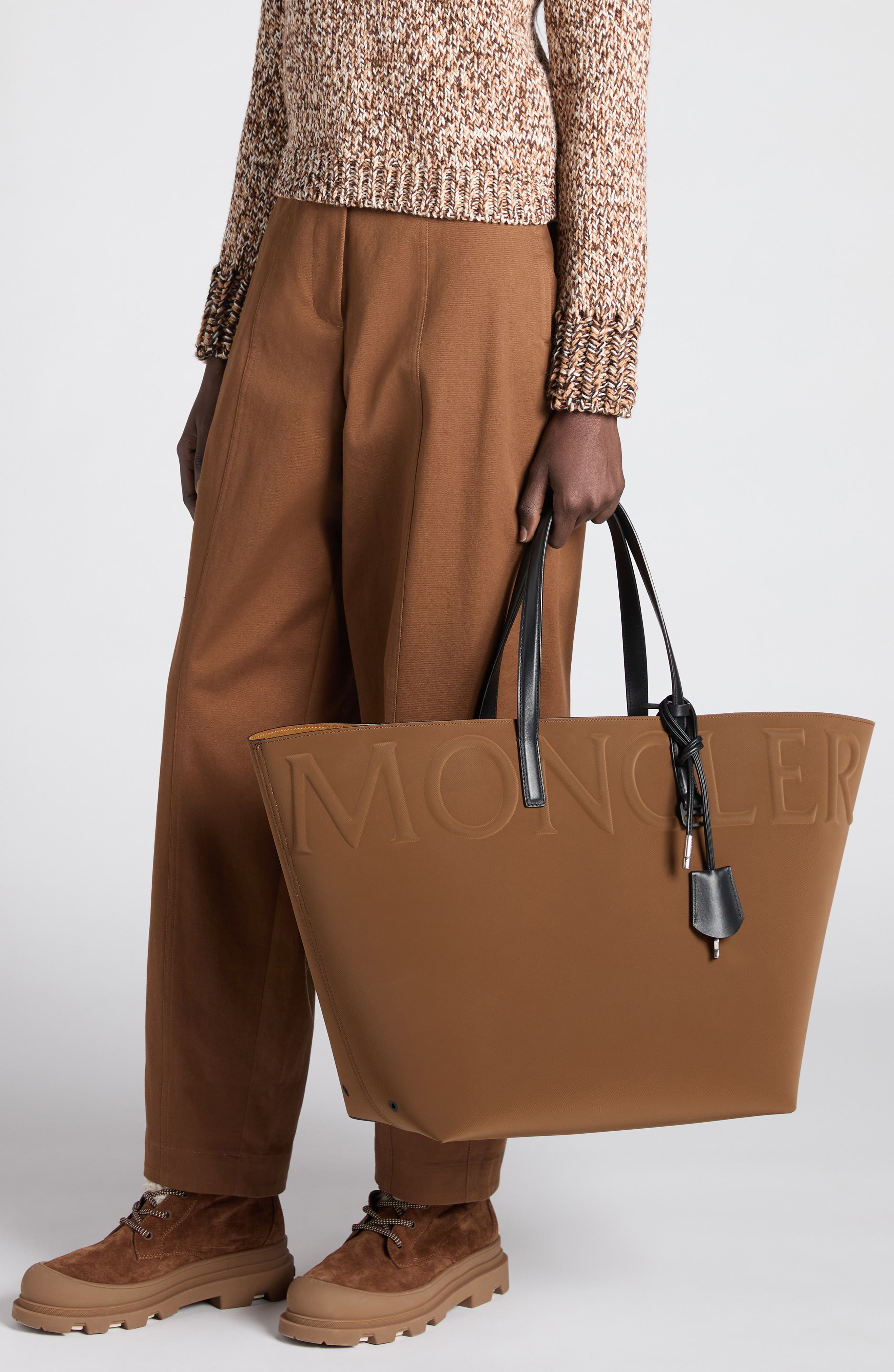 Moncler Large Very Tote, Alternate, color, Brown