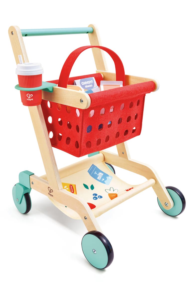 Hape Little Shopper's Cart & Basket Play Set, Main, color, 
