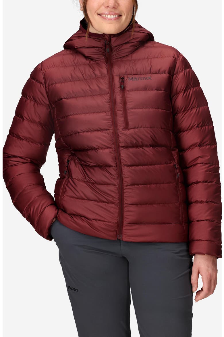 Highlander 700 Fill Power Down Hooded Jacket, Main, color, ACAI BERRY