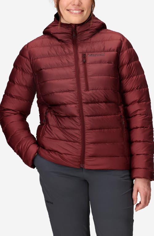 Marmot Highlander 700 Fill Power Down Hooded Jacket In Burgundy
