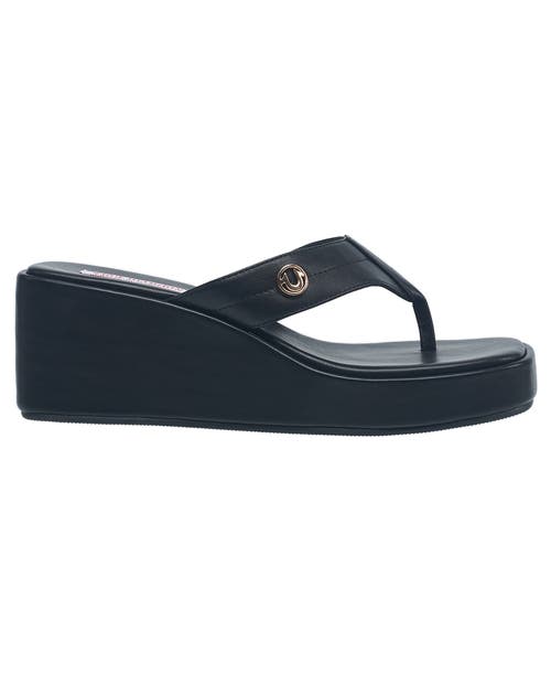 True Religion Latto Slip On Wedge Sandal In Black