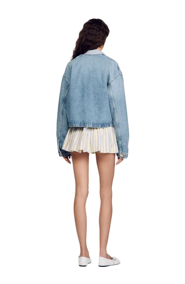 SANDRO Denim jacket, Alternate, color, Blue Jean