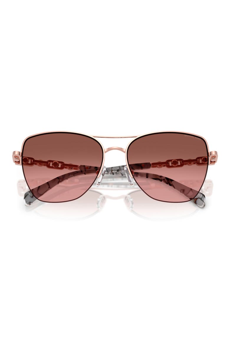 Dorado Beach 57mm Square Sunglasses, Alternate, color, ROSE GOLD SHINY / BROWN ROSE