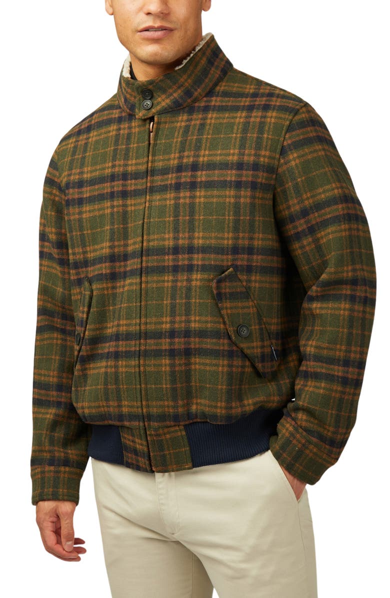 Ben Sherman Harrington Check Wool Blend Jacket, Main, color, 