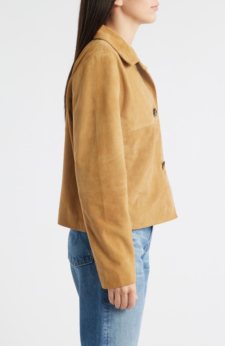 Bernardo Crop Suede Jacket, Alternate, color, Sand