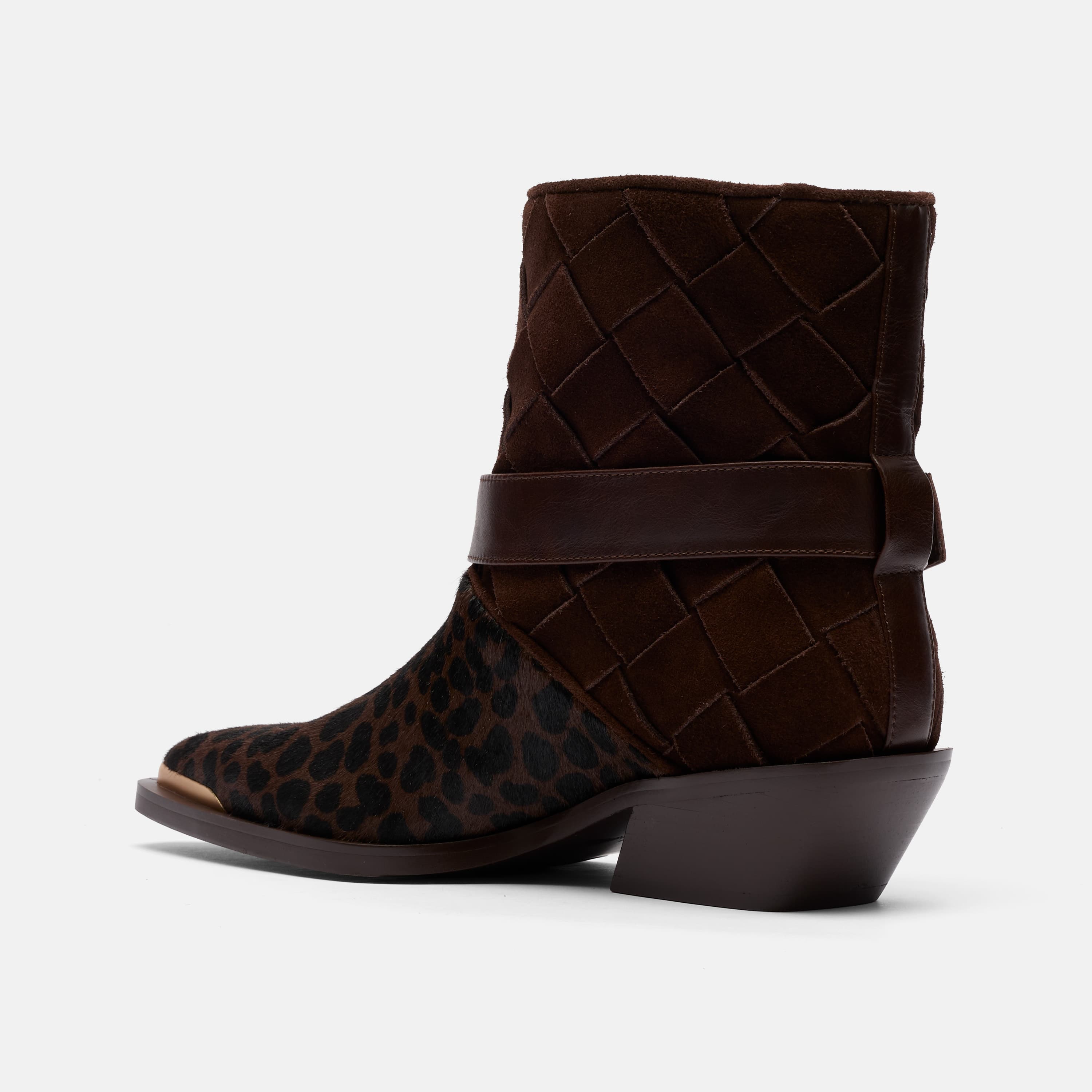 Cassidy Woven Harness Ankle Boot, Alternate, color, Brown Woven