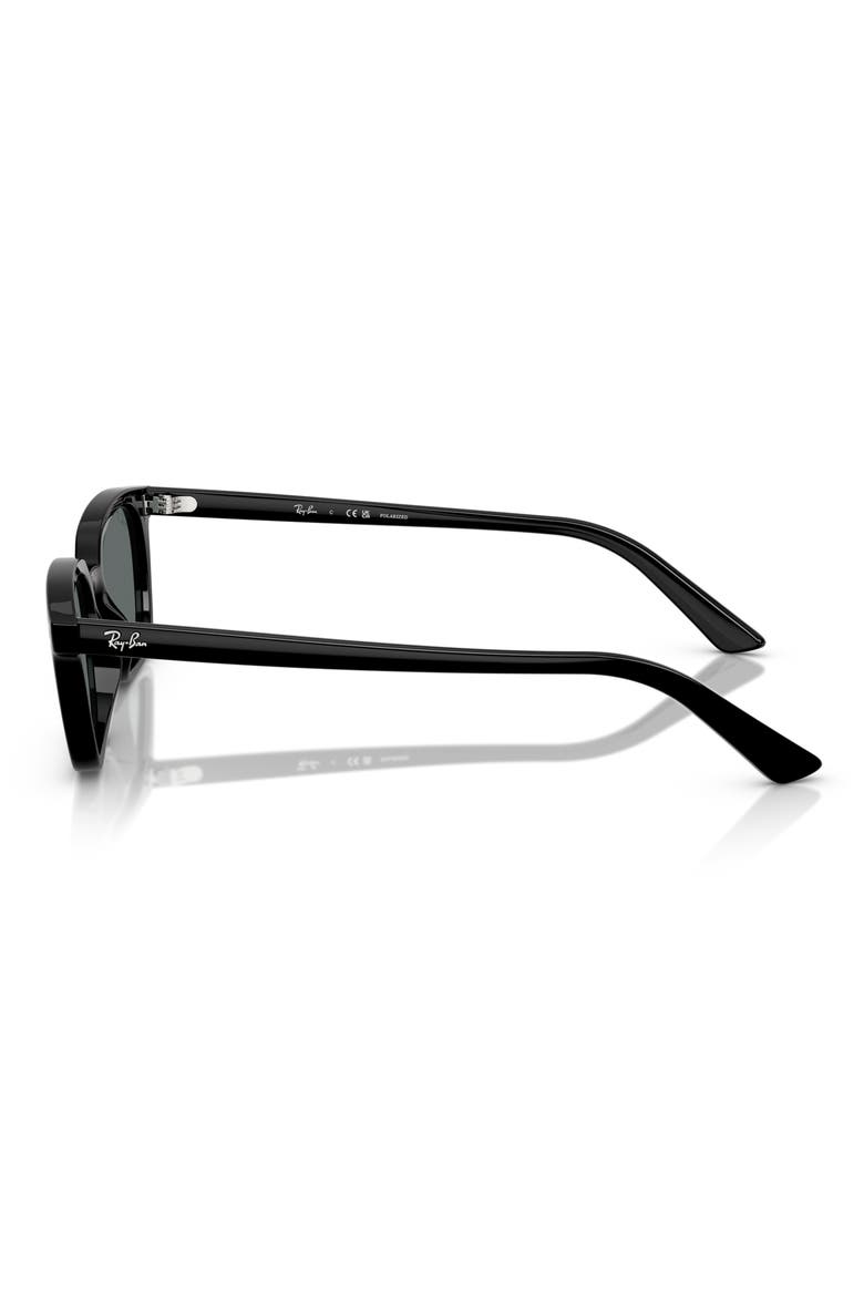 53mm Polarized Pillow Sunglasses, Alternate, color, BLACK
