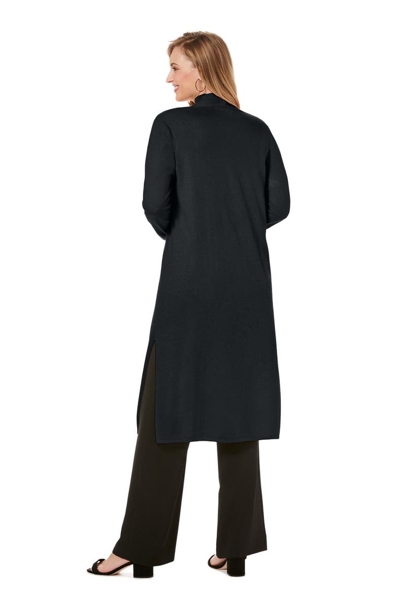 Jessica London Carefree Cashmere Duster Sweater, Alternate, color, Black