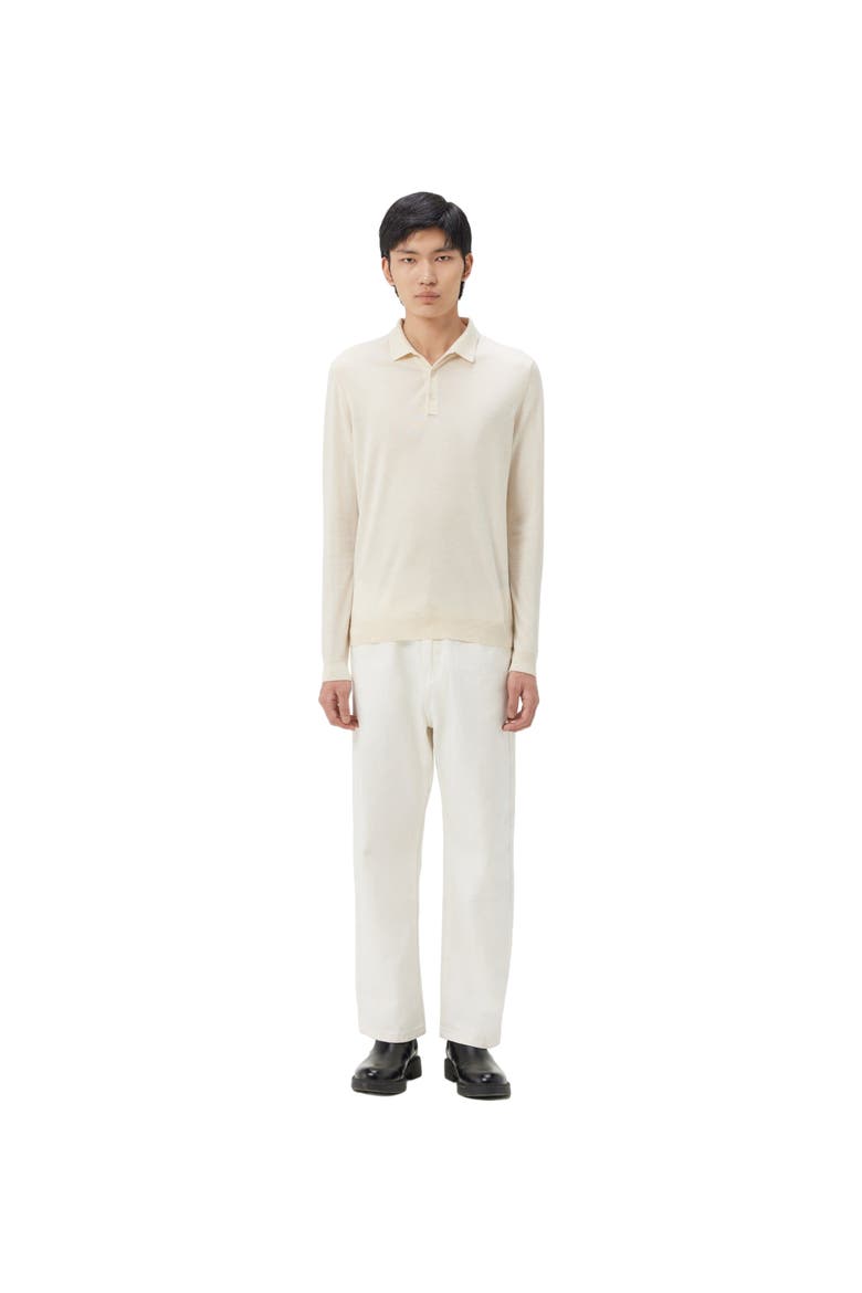 Men's Cashmere Silk Polo, Main, color, marshmallow