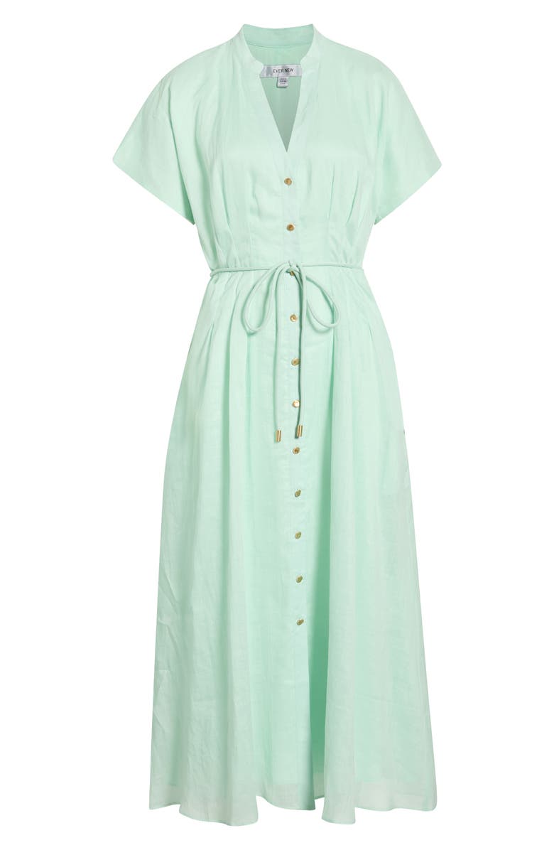 Ever New Jemma Linen Shirtdress, Alternate, color, Mint
