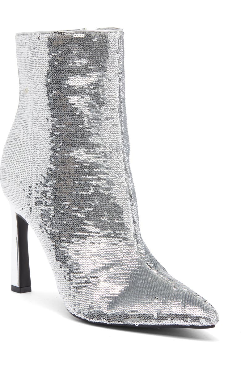 Nine West Balize Pointed Toe Bootie, Main, color, Silver/ Silver