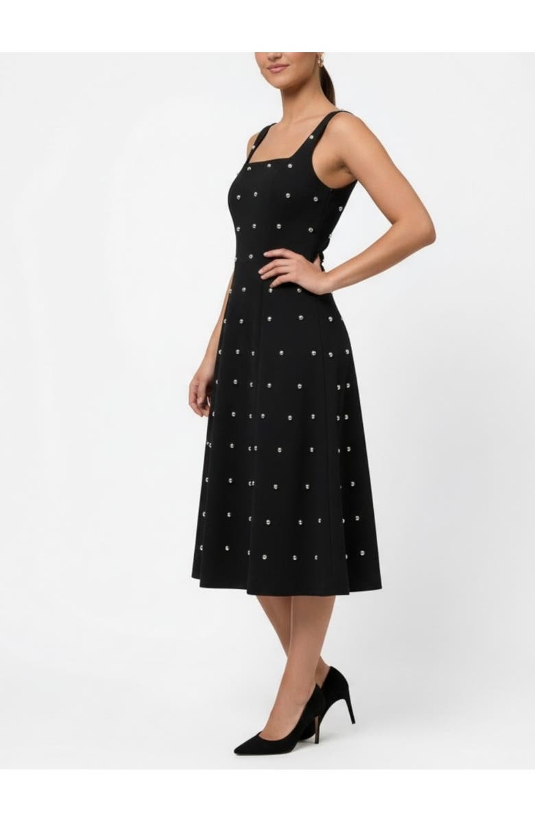 RACHEL Rachel Roy Zahra Sleeveless Studded Midi Dress, Alternate, color, Black
