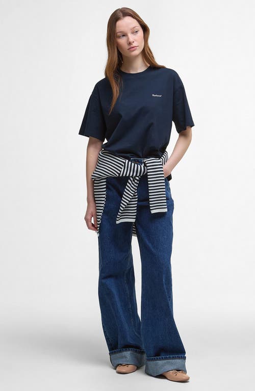 Barbour Jema Oversize Logo T-shirt In Blue