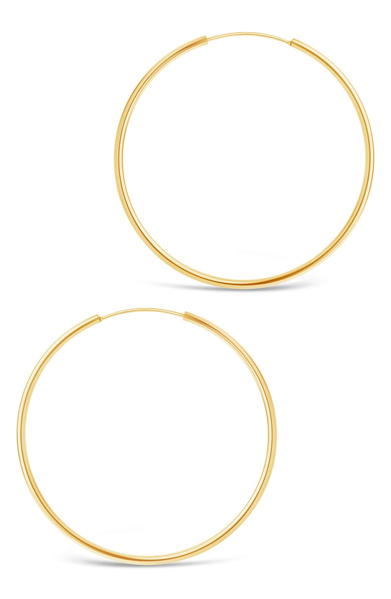 Sterling Forever Infinity Hoop Earrings, Main, color, Gold