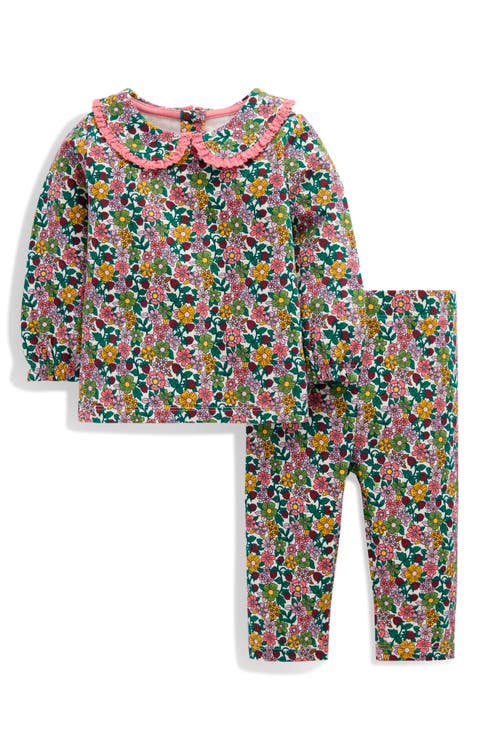 Kids' Scalloped Collar Sweatshirt & Leggings Set