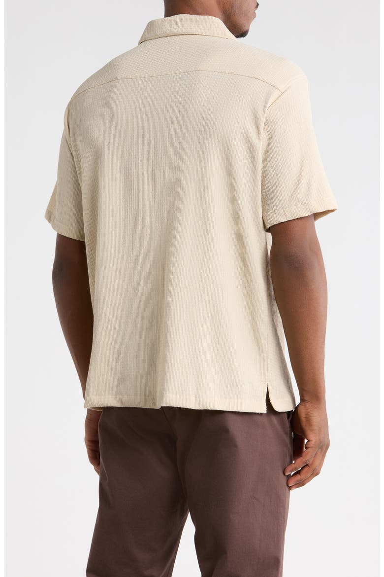 Relaxed Fit Textured Camp Shirt, Alternate, color, BEIGE