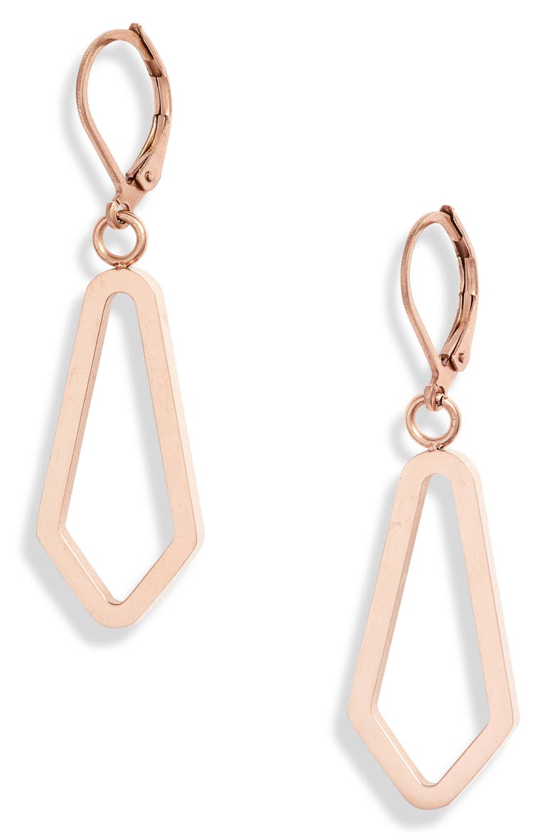 Drop Link Earrings, Main, color, ROSE GOLD