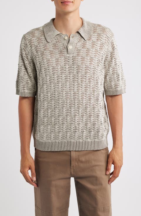 Cable Lace Stitch Pima Cotton Polo