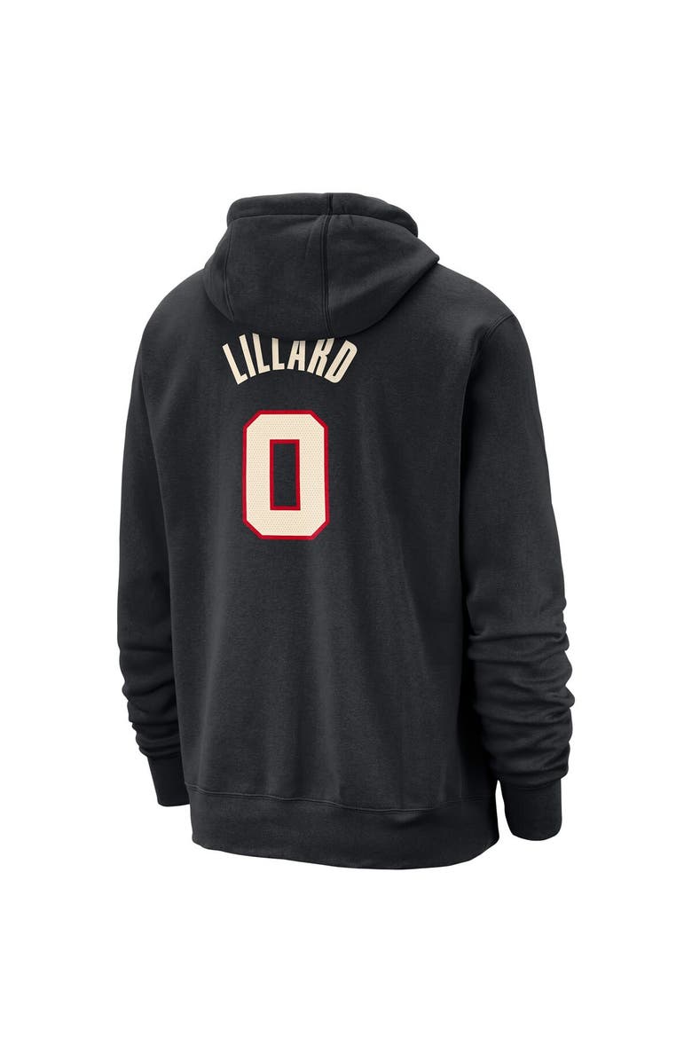 Nike Men's Nike Damian Lillard Black Portland Trail Blazers 2023/24 City Edition Name & Number Pullover Hoodie, Alternate, color, 