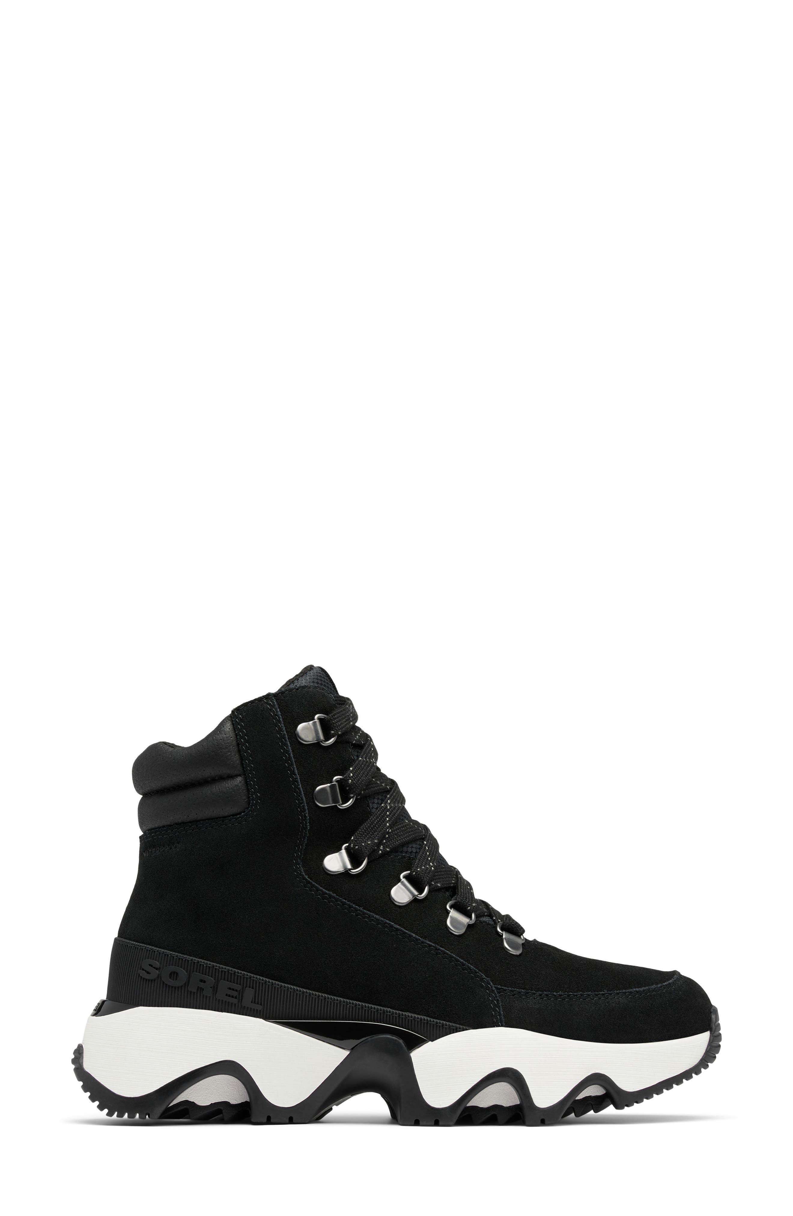 SOREL Kinetic Impact Conquest Plus Waterproof Sneaker Boot, Alternate, color, Black/ Sea Salt