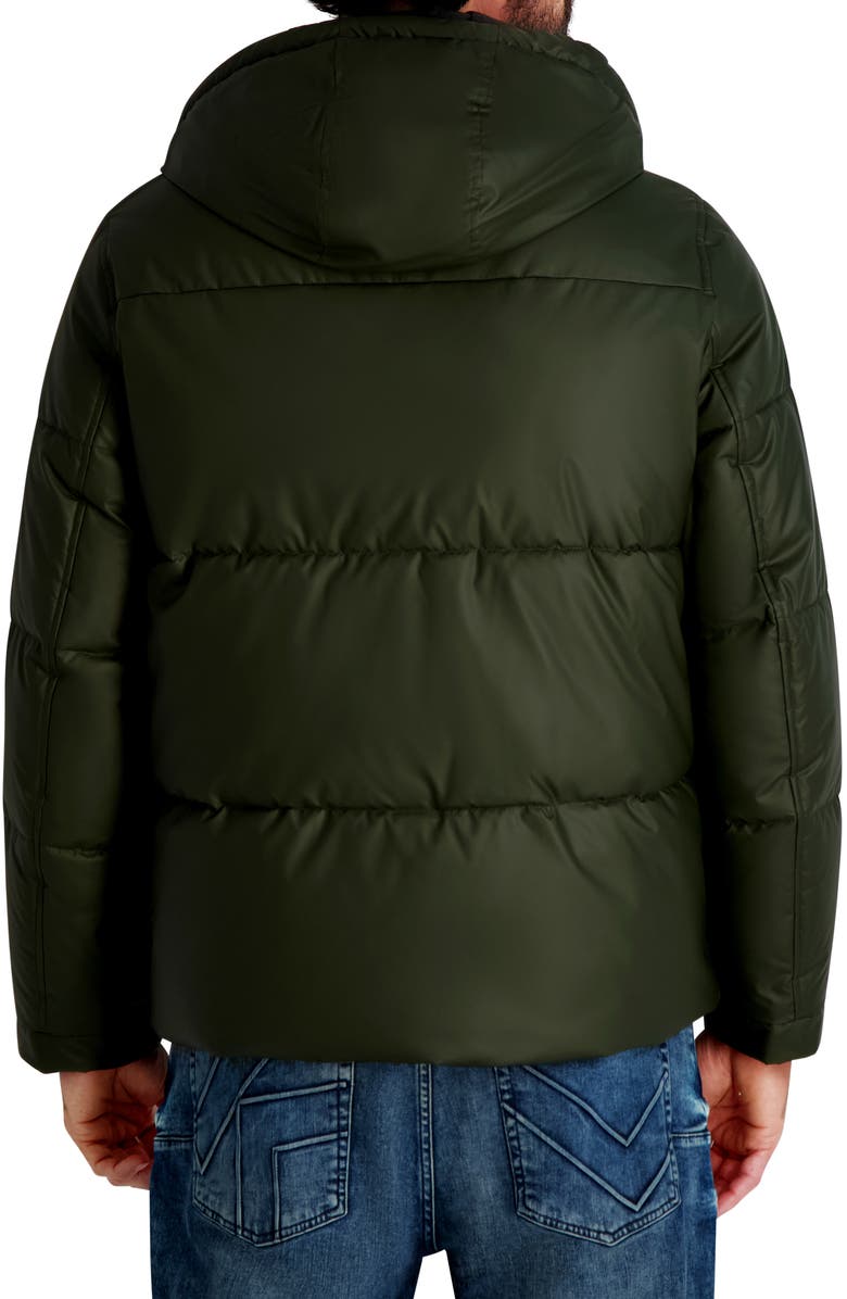 KARL LAGERFELD PARIS Hooded Puffer Jacket, Alternate, color, Olive