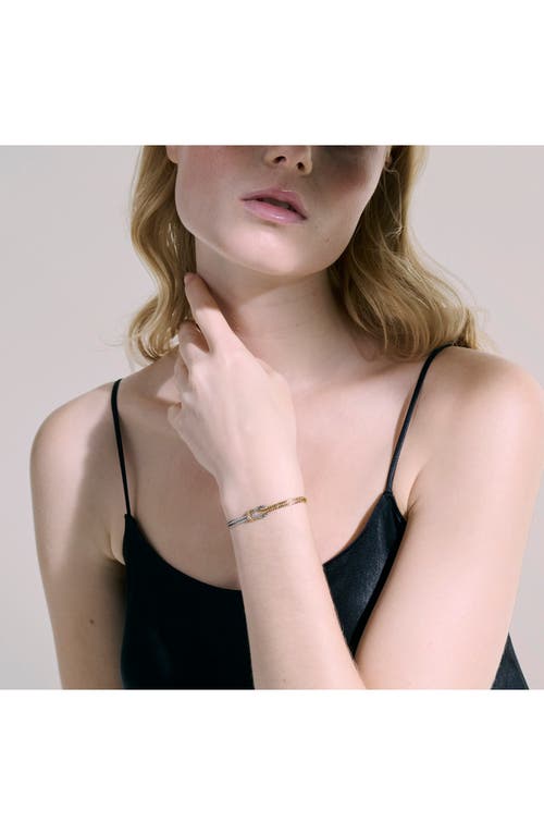 John Hardy 14kt Yellow Gold And Silver Manah 1.8mm Double-row Bracelet In Multi