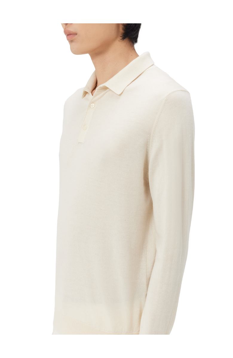 GOBI Mongolian Cashmere Men's Cashmere Silk Polo, Alternate, color, Marshmallow