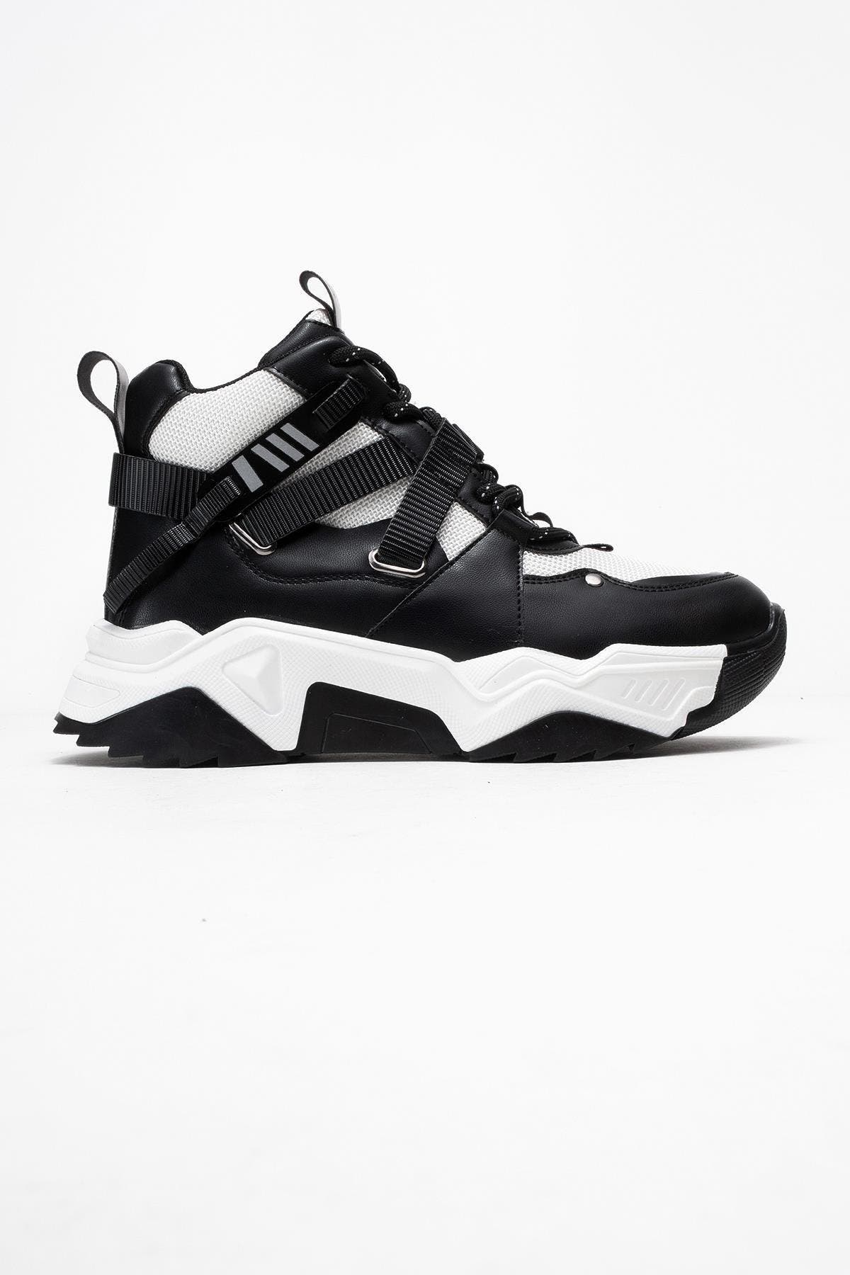 Black White Faux Leather