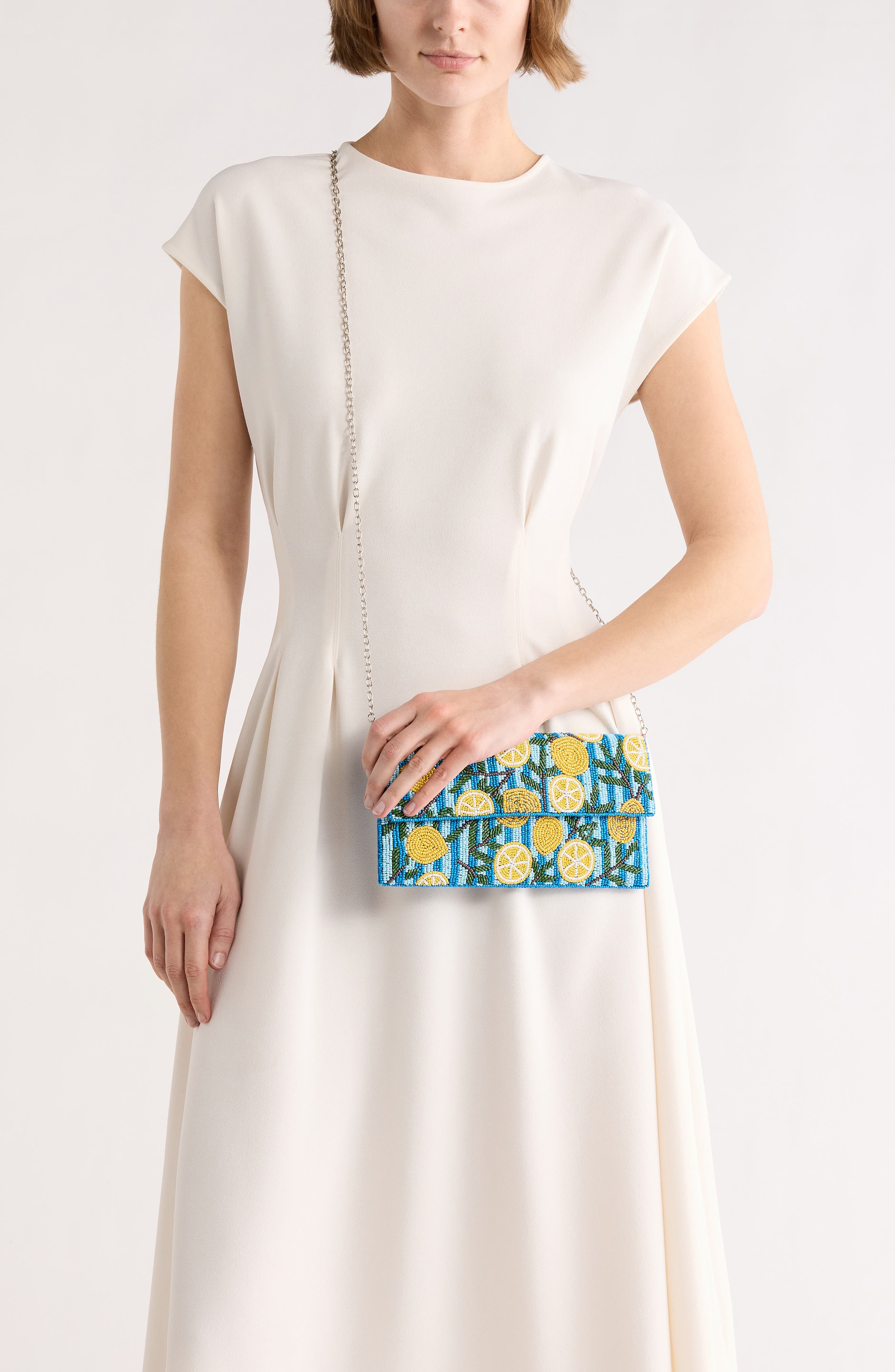 Collection XIIX Beaded Striped Lemon Clutch, Alternate, color, Blue Multi