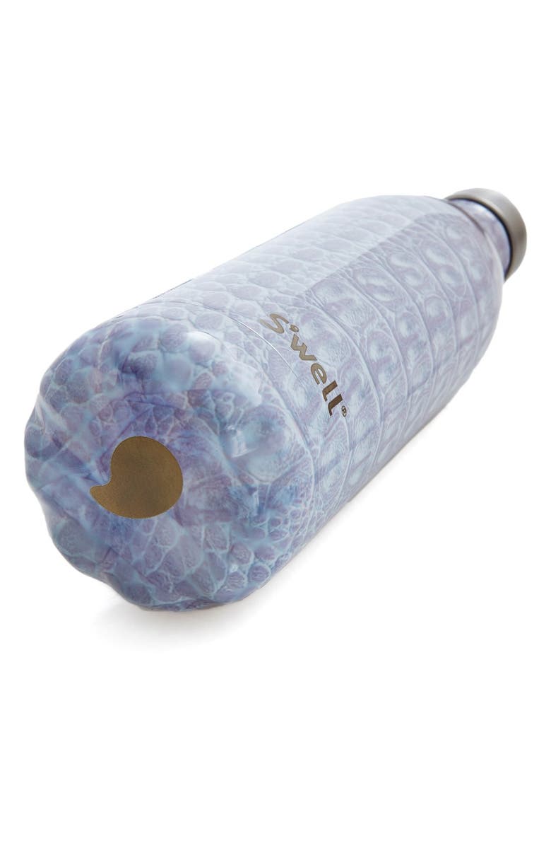 S'well 'Blanc Crocodile' Stainless Steel Water Bottle, Alternate, color, 