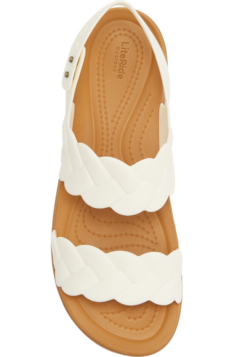 CROCS Brooklyn Woven Water Resistant Wedge Sandal, Alternate, color, Chalk