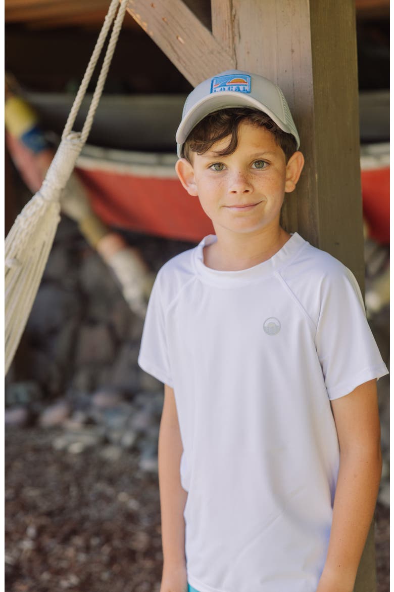 Kids' UPF 50+ Short Sleeve Rashguard, Alternate, color, WHITE