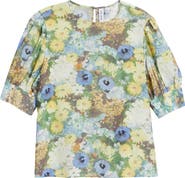 & Other Stories Floral Puff Sleeve Top