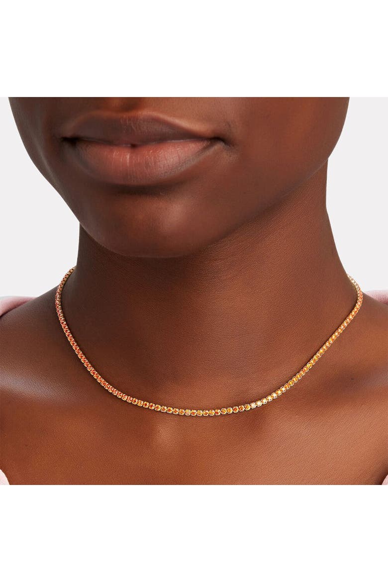 Tish Tennis Necklace, Alternate, color, Orange/Gold