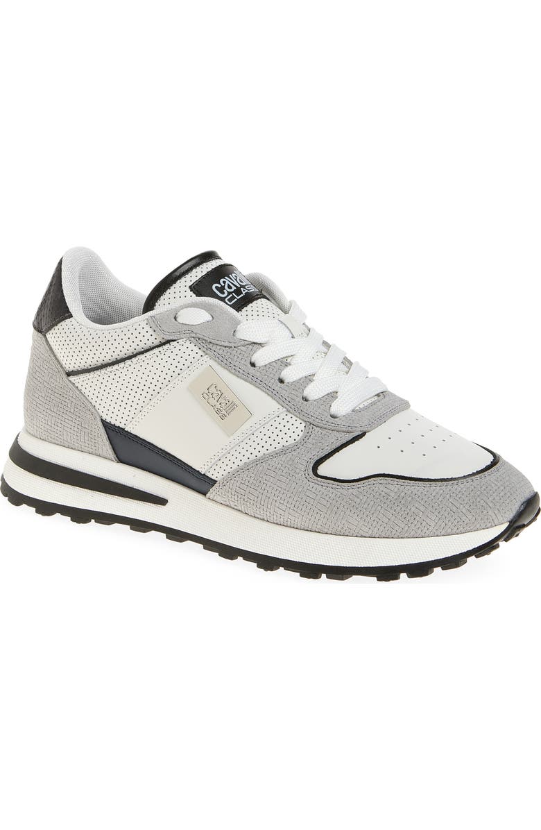 Roberto Cavalli Perforated Sneaker, Main, color, Grey