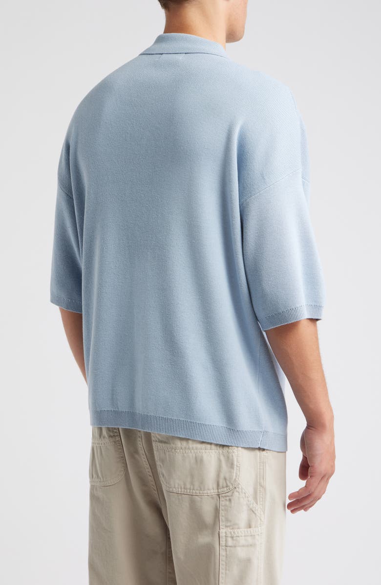 Topman Floral Embroidered Polo, Alternate, color, Light Blue