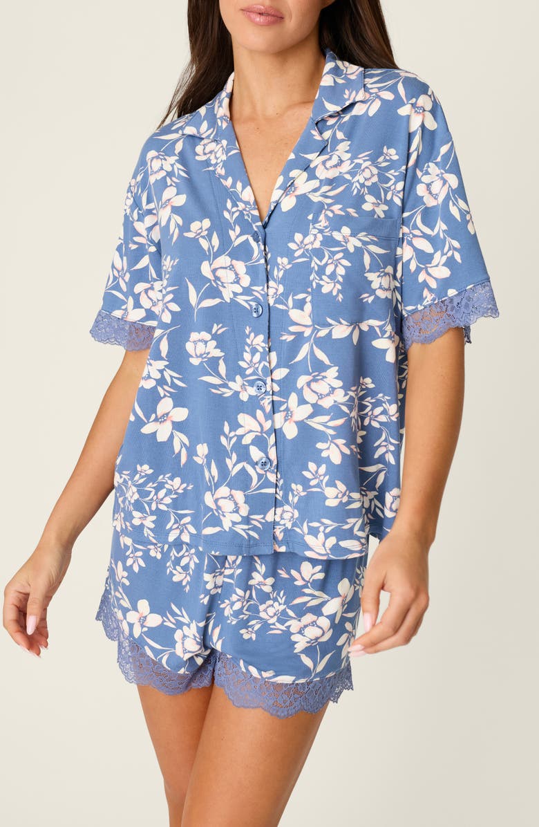 PJ Salvage Flora Dreams Short Pajamas, Main, color, Moonlight Blue
