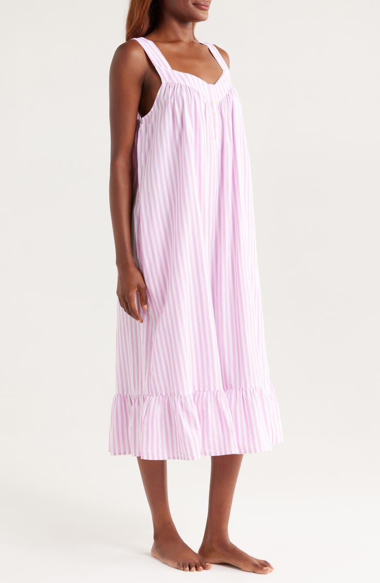 Nordstrom Cotton Shirting Nightgown, Alternate, color, Pink Lavender Lea Stripe