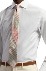 Ralph Lauren Purple Label Plaid Linen Tie