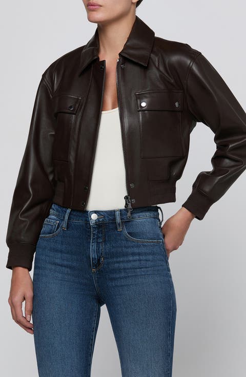 Clotilde Leather Bomber Jacket