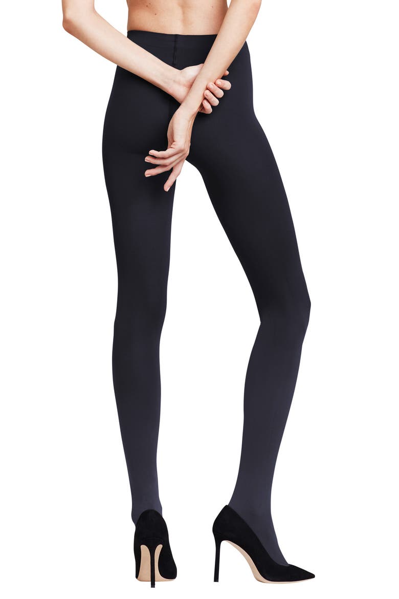 Pure Matte 100 Opaque Tights, Alternate, color, 6179 MARINE