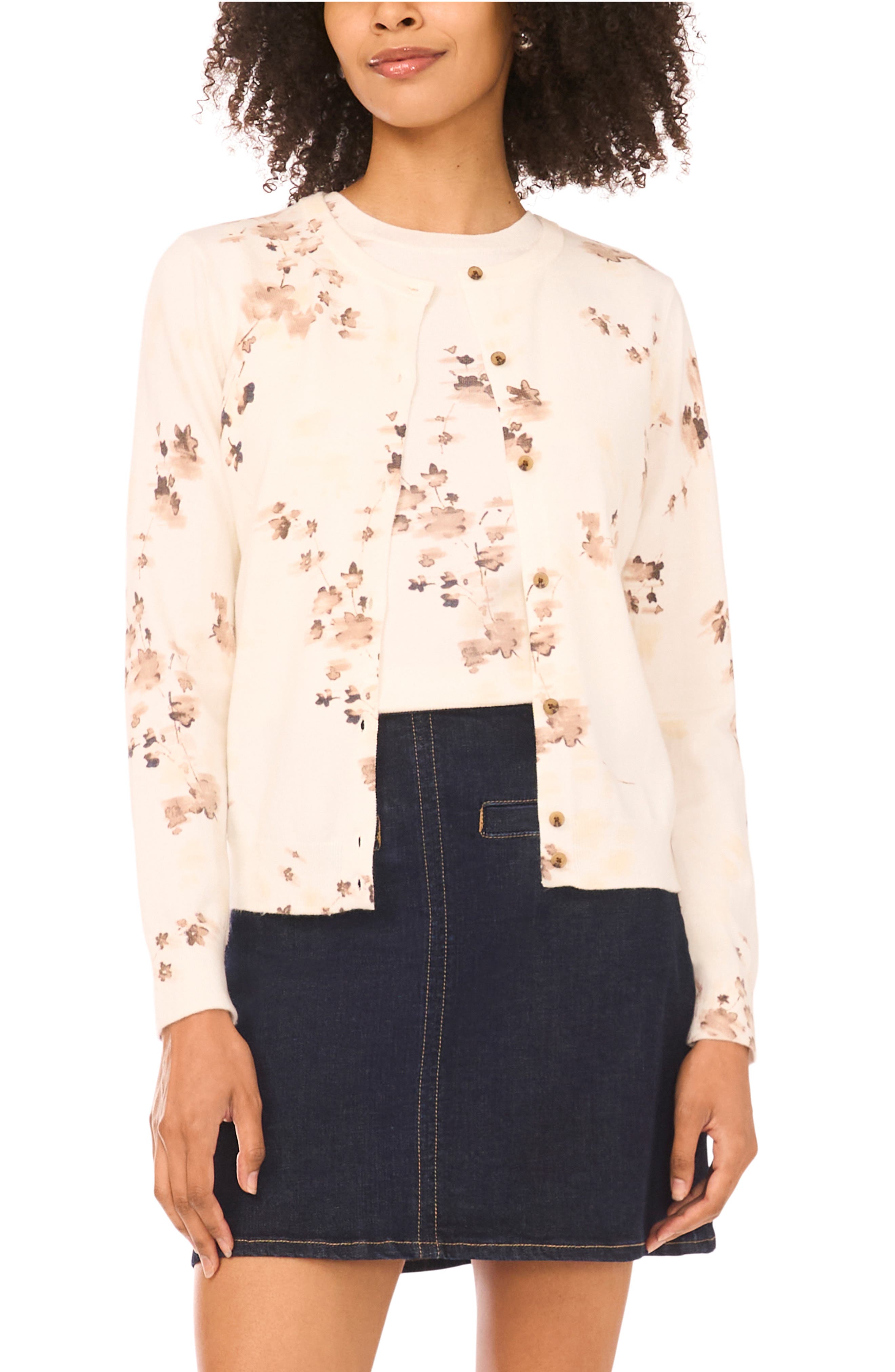 Vince Camuto Floral Cardigan