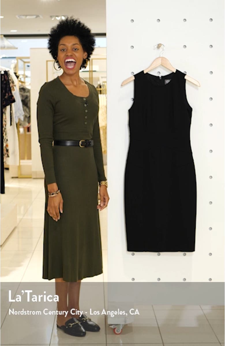 Sleeveless Crepe Sheath Dress, sales video thumbnail