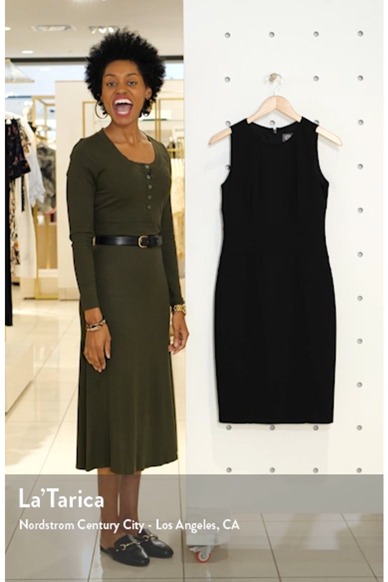 Sleeveless Crepe Sheath Dress video