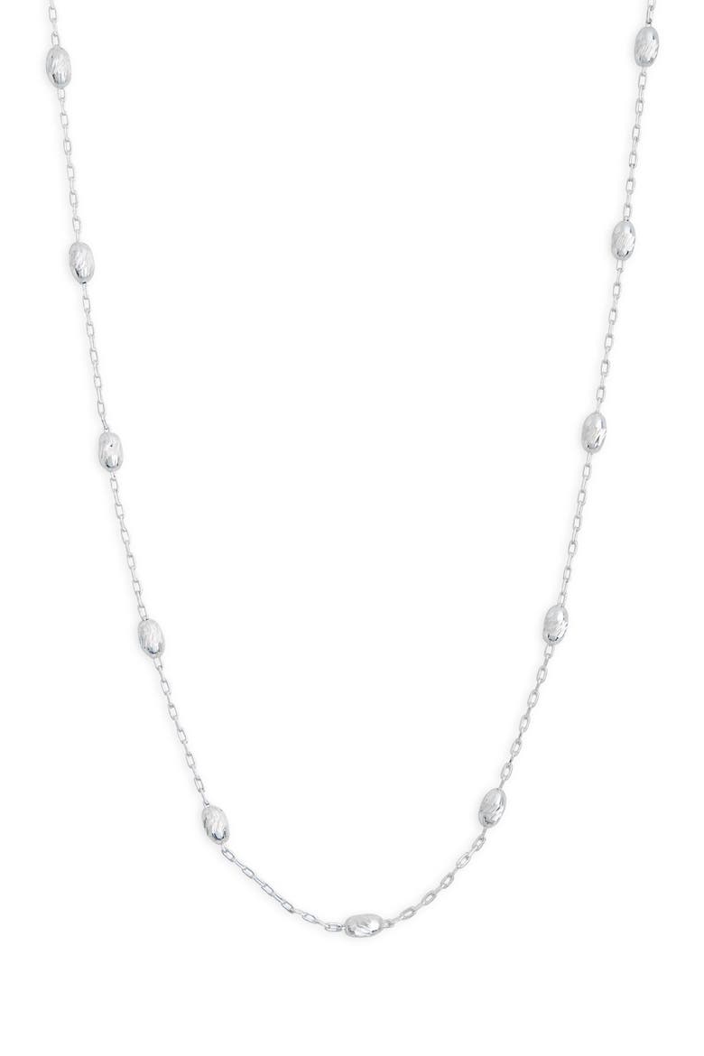 Diamond Cut Ball Station Necklace, Main, color, SILVER