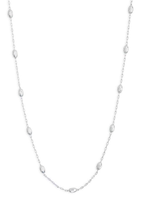Diamond Cut Ball Station Necklace