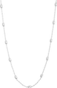 Argento Vivo Sterling Silver Diamond Cut Ball Station Necklace