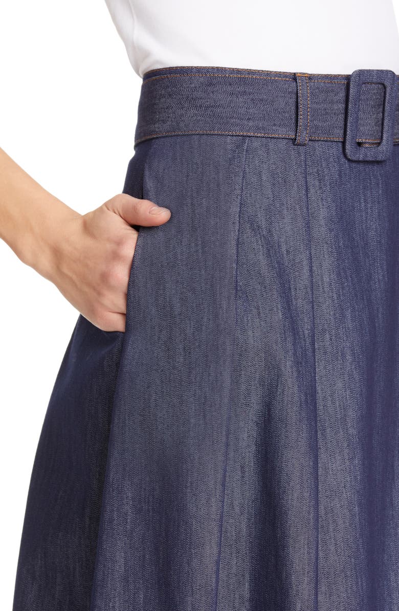 Tommy x Zendaya Belted Denim Skirt, Alternate, color, 