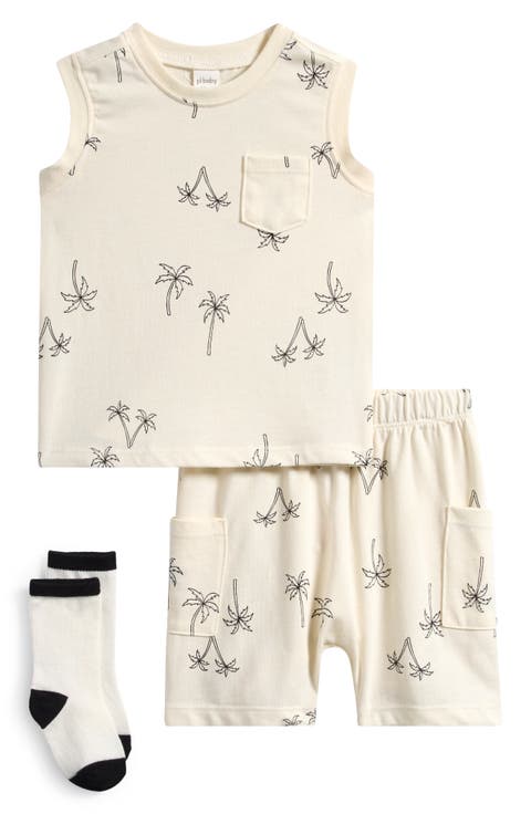 Animal Print Tank, Shorts & Socks Set (Baby)